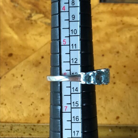 Natural Sky Blue Topaz Sterling Silver Ring Size 6 - Picture 7 of 8